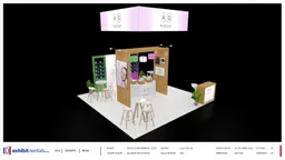 20x20 Island booth design by Exhibit-Rentals